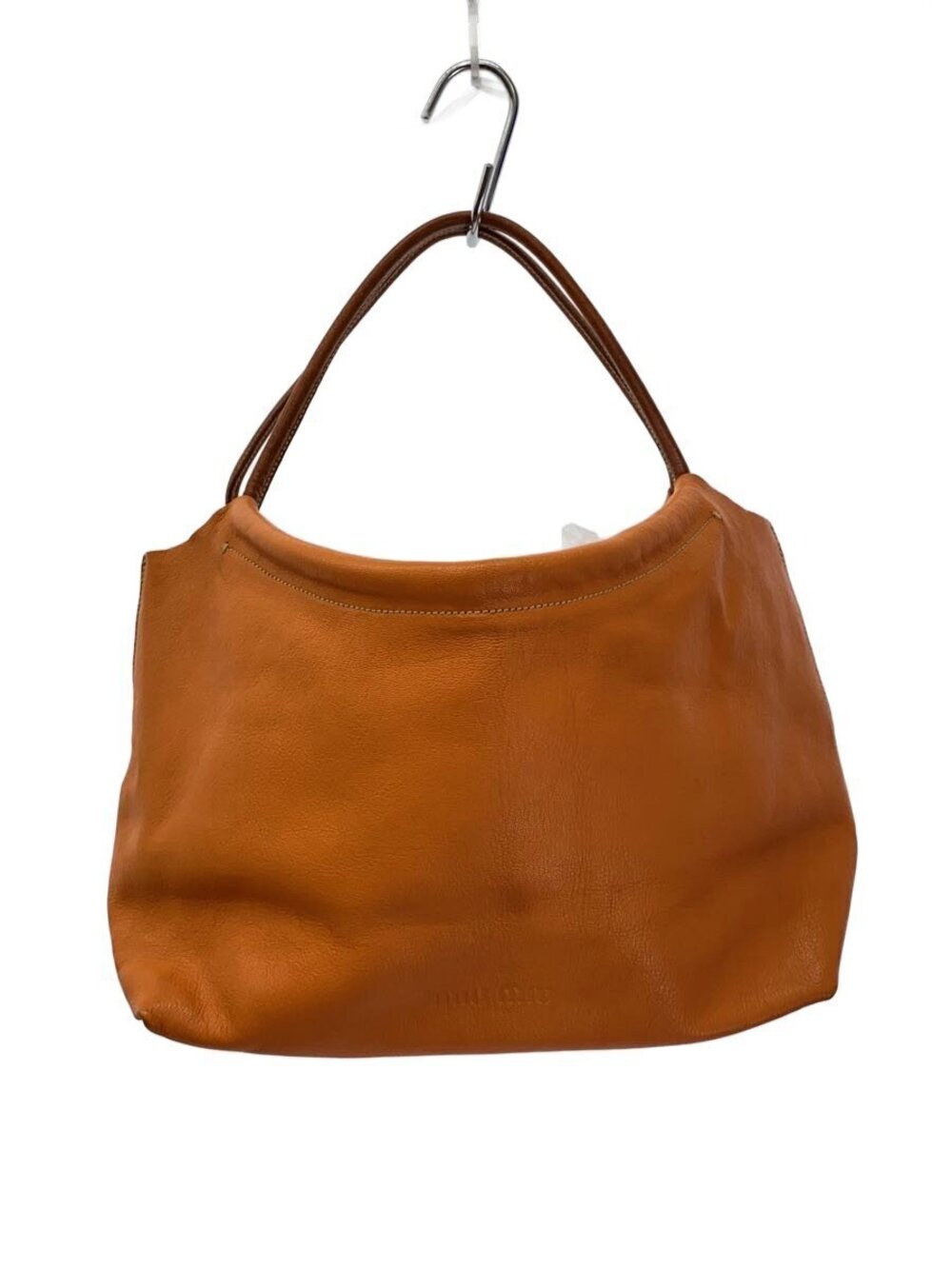 Miu Miu orange pebbled leather shoulder bag soft silhouette leather